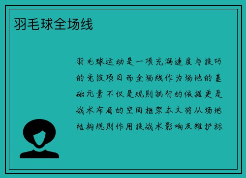 羽毛球全场线